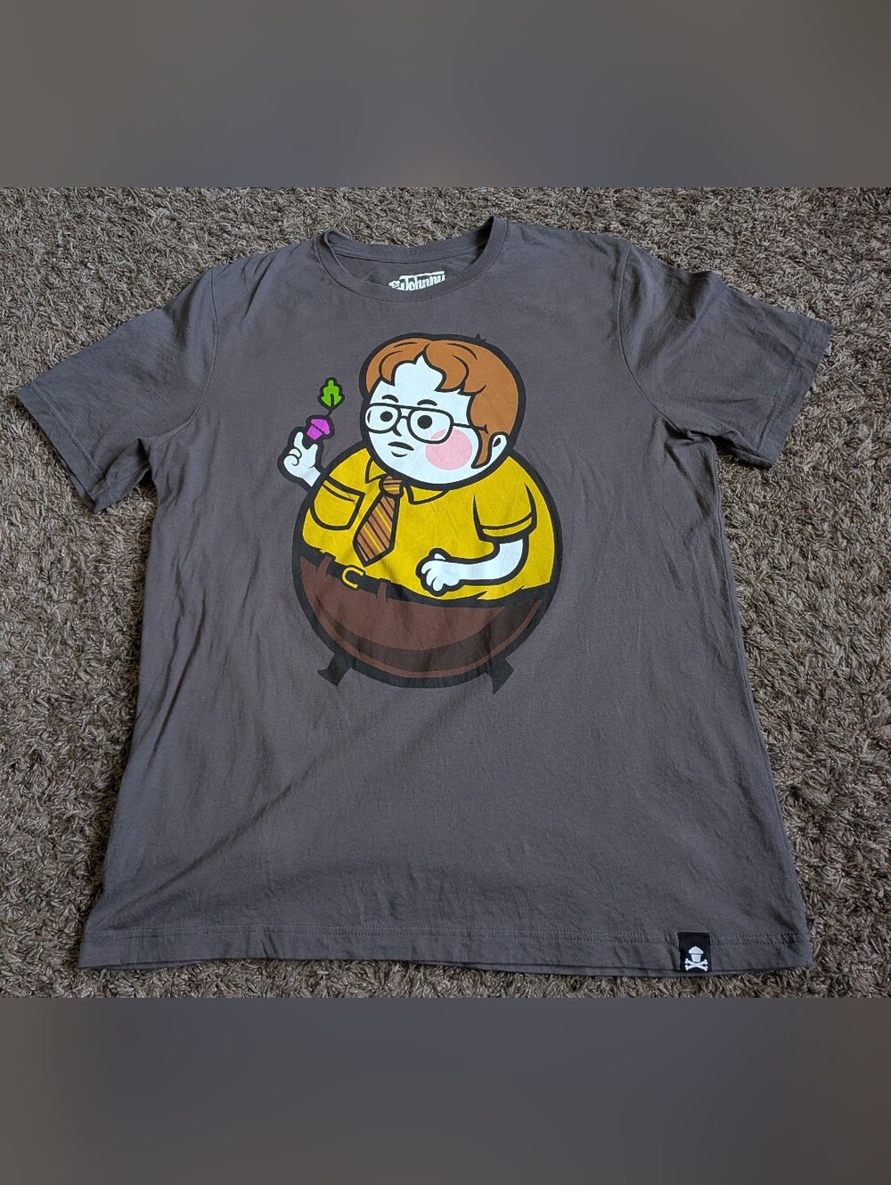 Johnny Cupcakes Grey The Office Dwight Schrute Graphic Cotton Shirt Men's XL